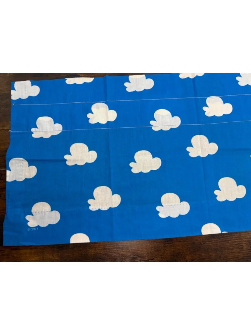 Vintage Disney Winnie the Pooh Blue Fabric Valance Panel